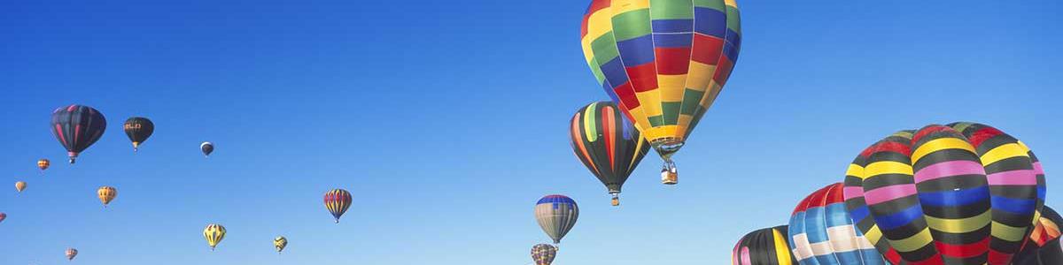 Colored Hot-Air Balloon in Clear Blue Sky